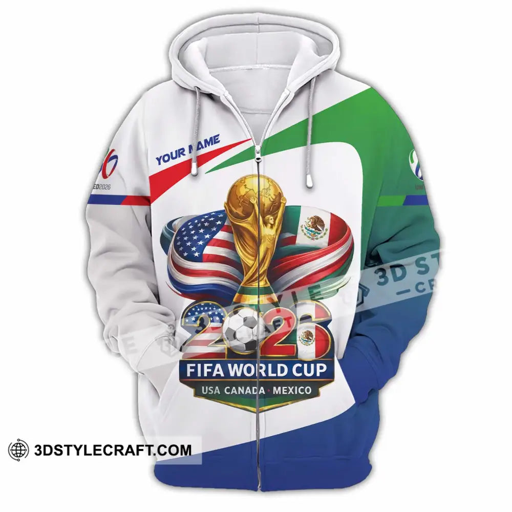 Unisex Shirt - Custom Fifa World Cup 2026 3D Shirt Zipper Hoodie / S T-shirt