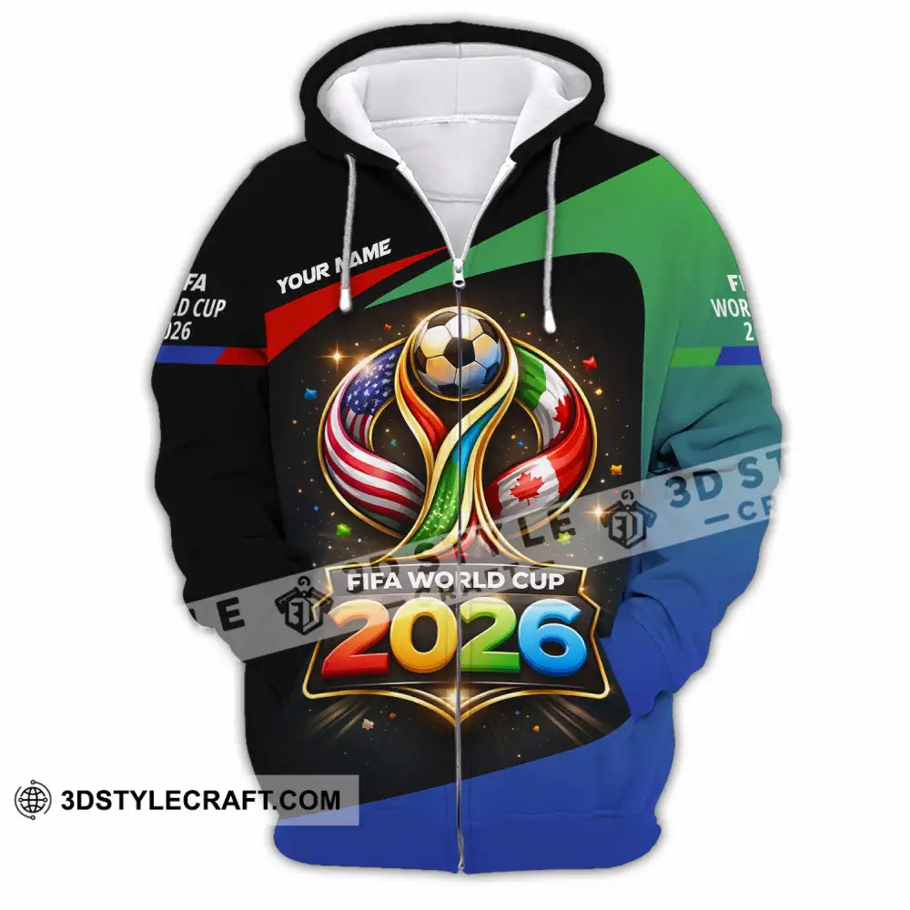 Unisex Shirt - Custom Fifa World Cup 2026 3D Shirt - Zipper Hoodie / S - T-shirt