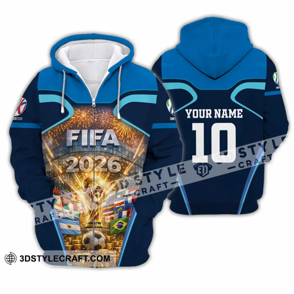 Unisex Shirt - Custom Fifa World Cup 2026 3D Shirt Zipper Hoodie / S T-shirt
