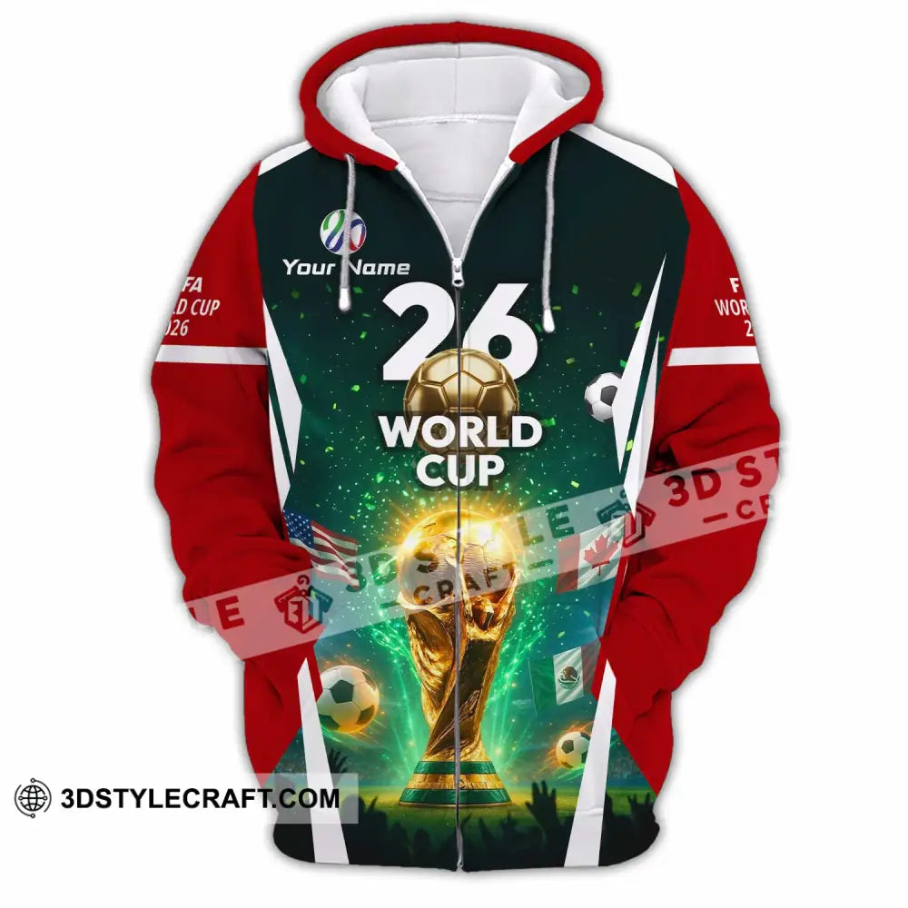 Unisex Shirt - Custom Fifa World Cup 2026 3D Shirt Zipper Hoodie / S T-shirt