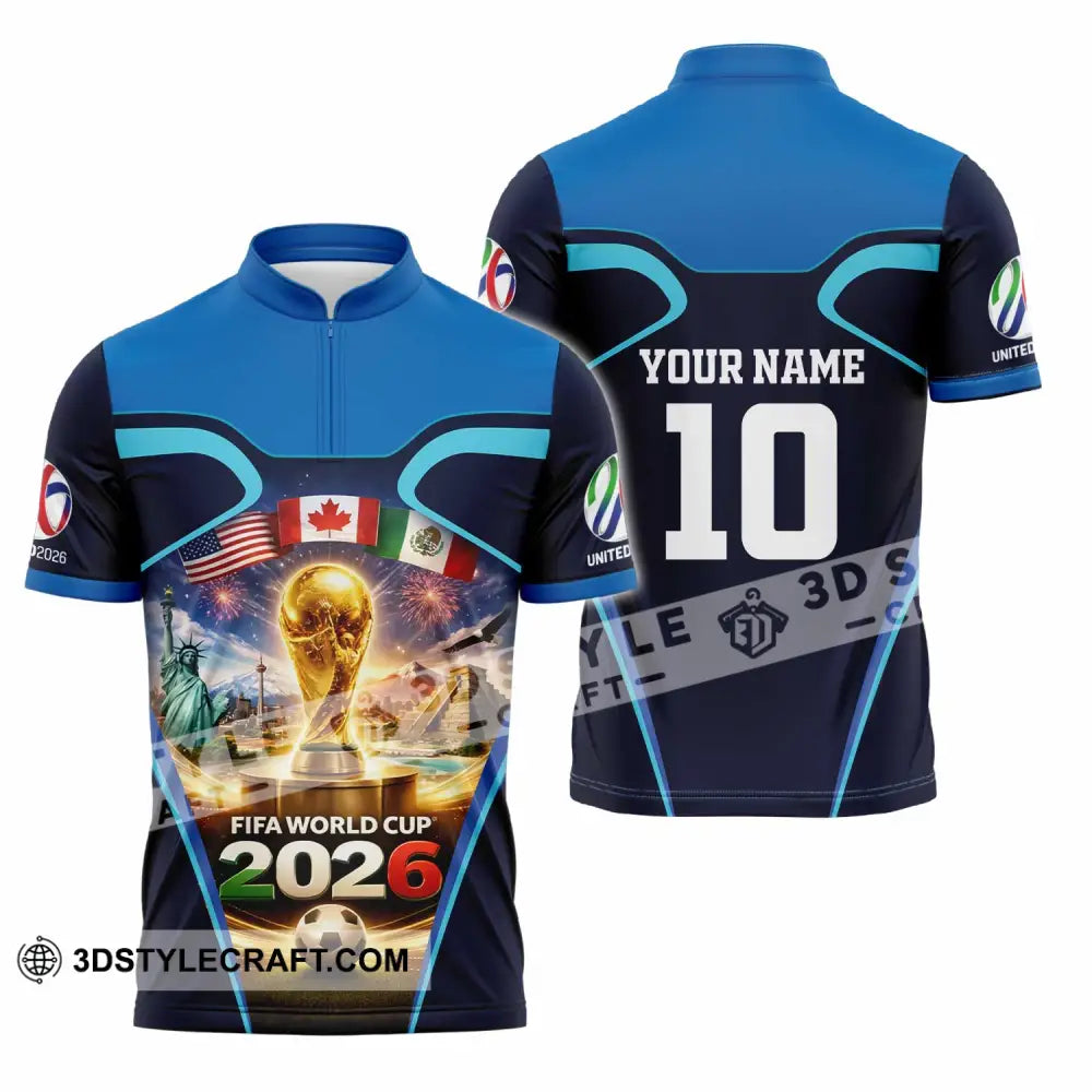 Unisex Shirt - Custom Fifa World Cup 2026 3D Shirt Zipper Polo Shirt / S T-shirt