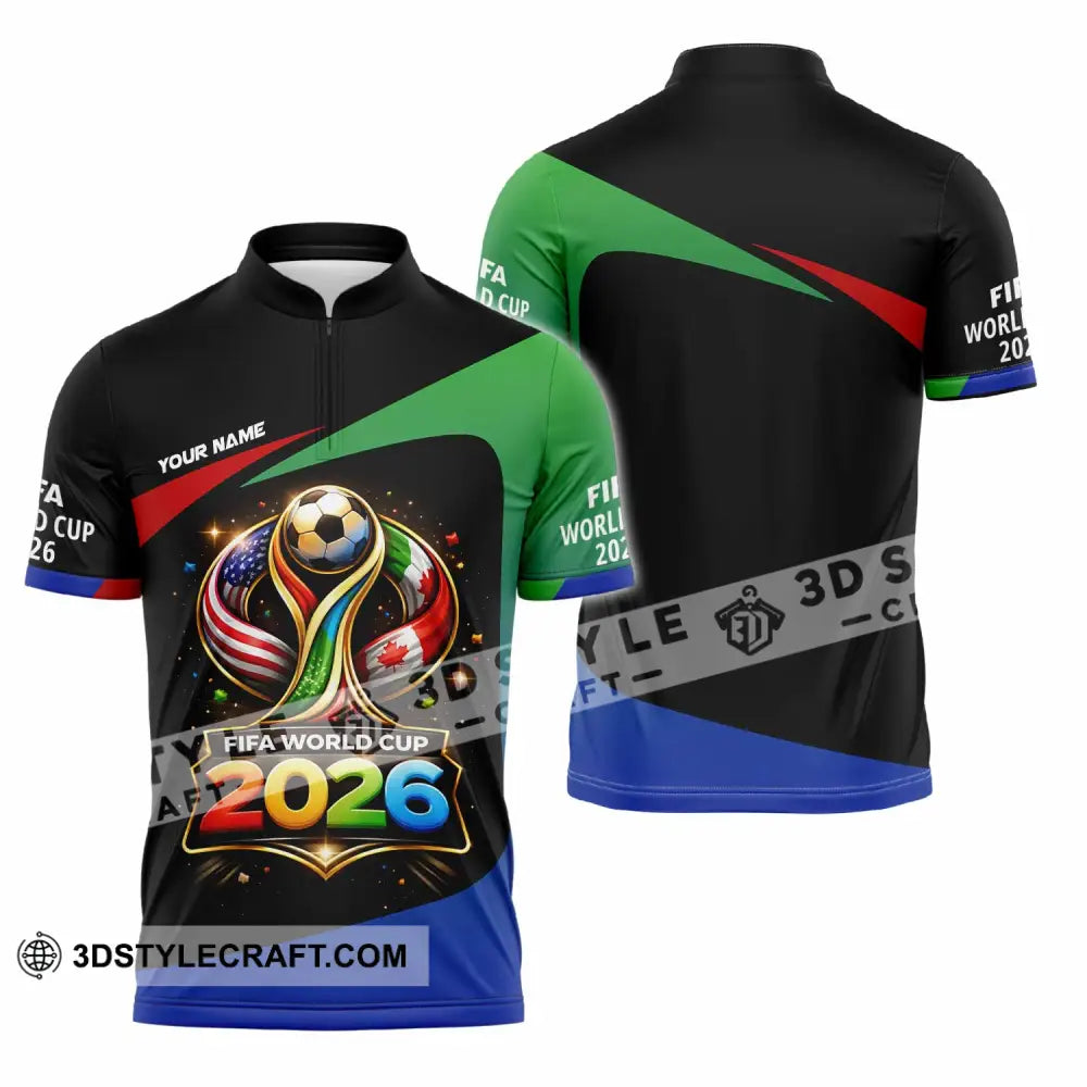 Unisex Shirt - Custom Fifa World Cup 2026 3D Shirt - Zipper Polo Shirt / S - T-shirt