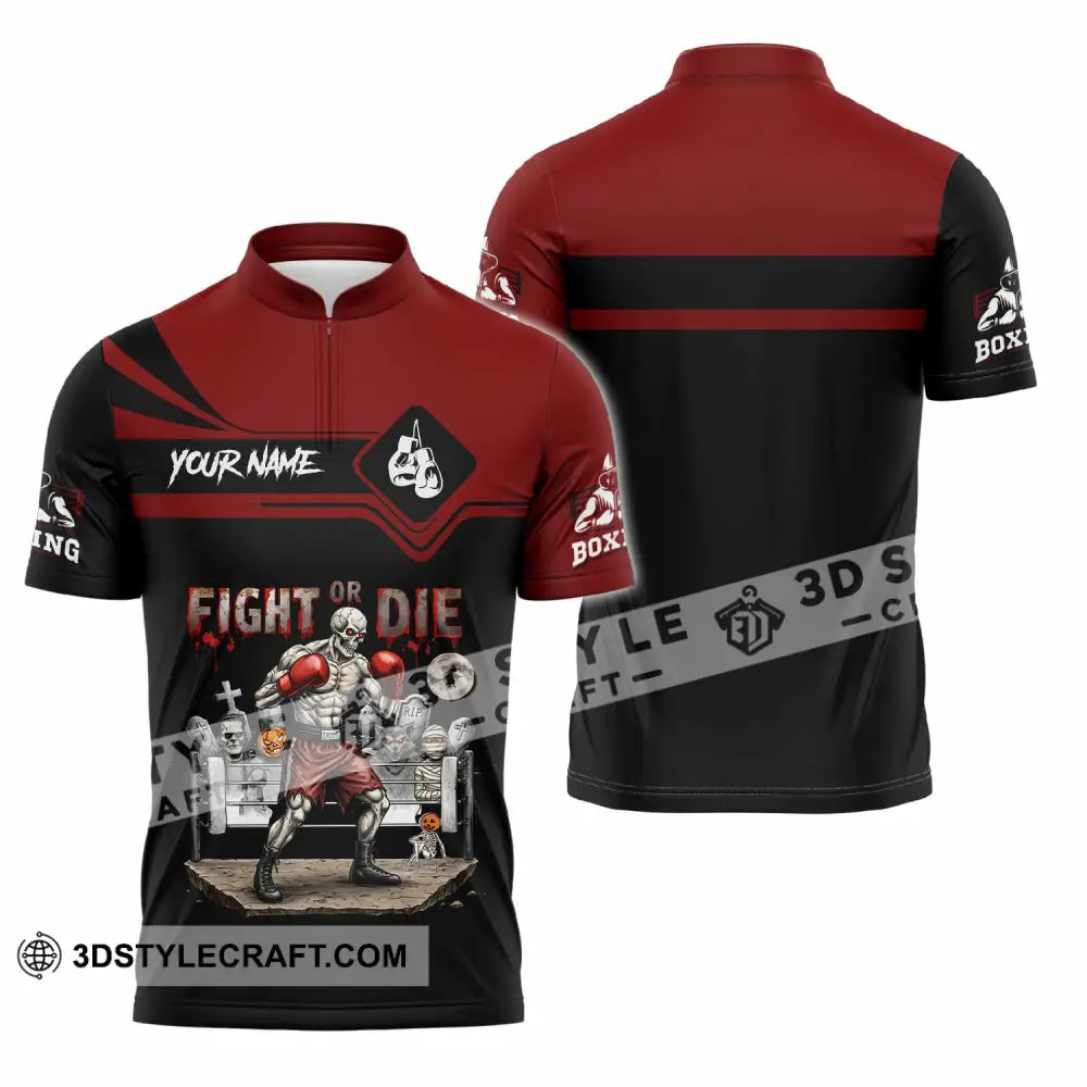 Unisex Shirt - Custom Fight Or Die Shirt Zipper Polo Shirt / S T-shirt