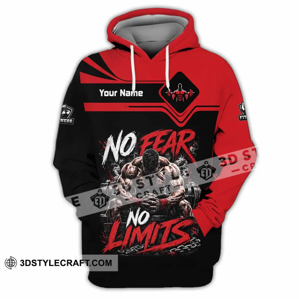 Unisex Shirt - Custom Fitness No Fear No Limits Shirt - Hoodie / S - T-shirt