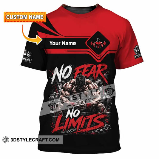 Unisex Shirt - Custom Fitness No Fear No Limits Shirt - T-shirt