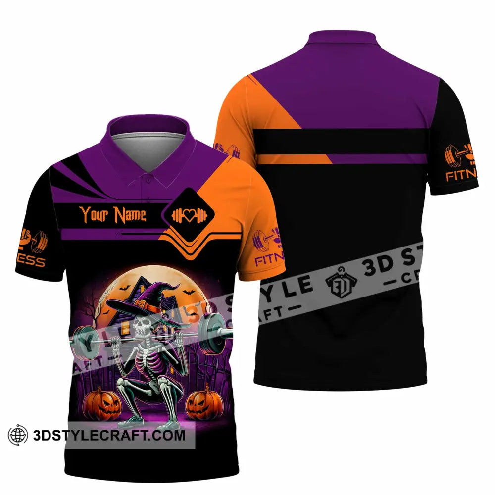 Unisex Shirt Custom Fitness Weightlifting Halloween Sport Shirt Polo Shirt / S T shirt