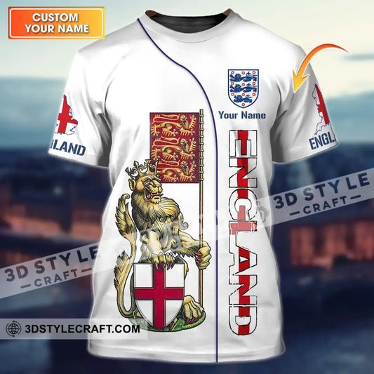 Unisex Shirt - Custom Football Name T-Shirt England The Three Lions T-Shirt