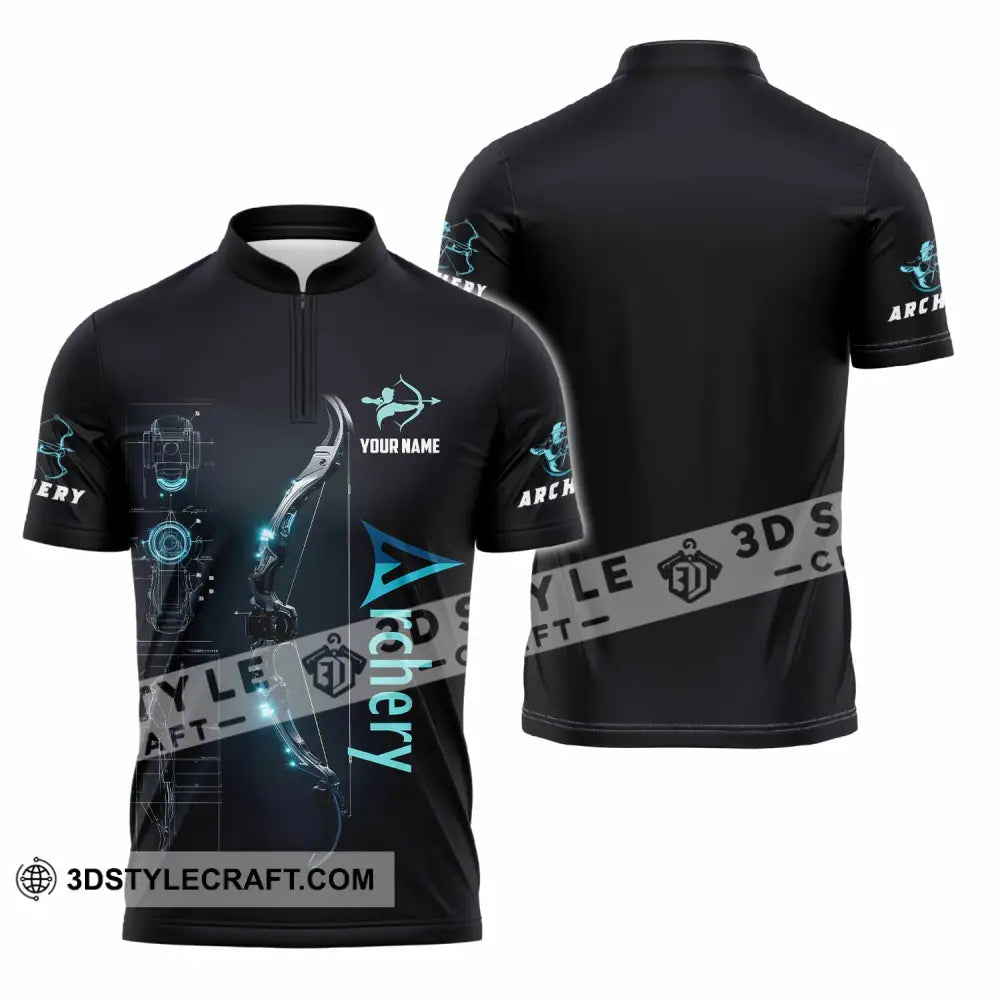 Unisex Shirt - Custom Shirt For Archery Player Zipper Polo Shirt / S T-shirt