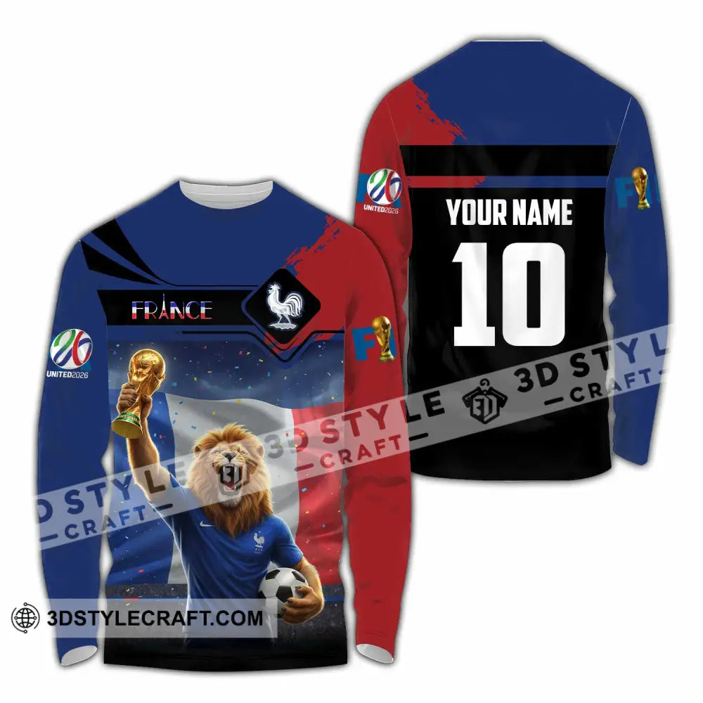 Unisex Shirt - Custom France 3D Shirt Long Sleeve Shirt / S T-shirt