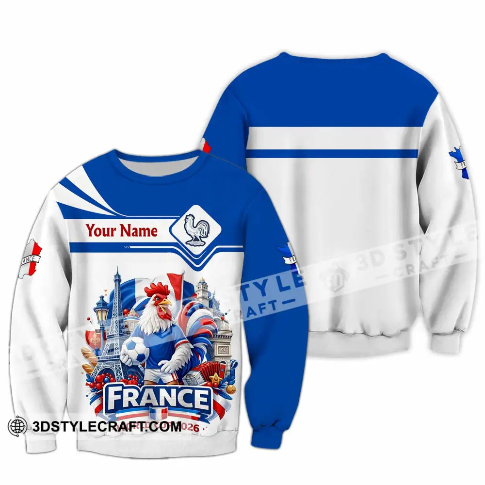Unisex Shirt - Custom France Fifa World Cup 2026 3D Shirt Long Sleeve / S T-shirt