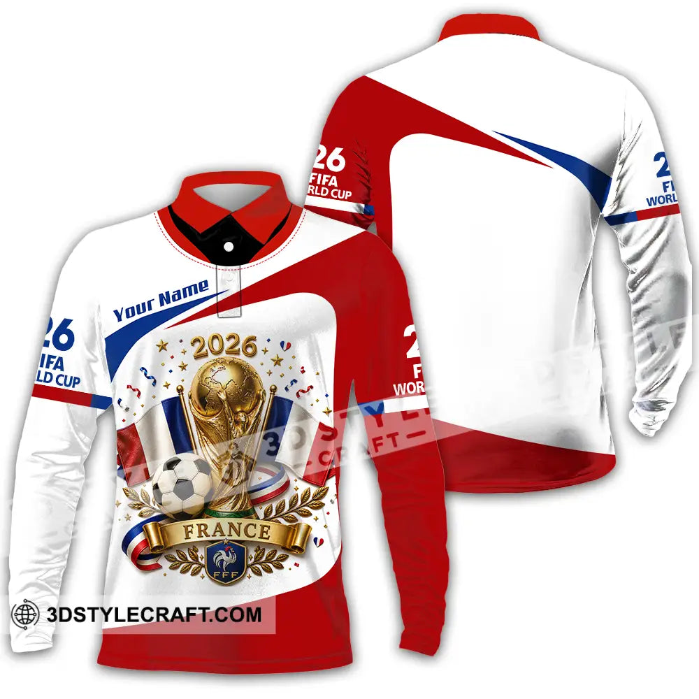 Unisex Shirt - Custom France World Cup 2026 Shirt - Long Sleeve Polo / S - T-shirt