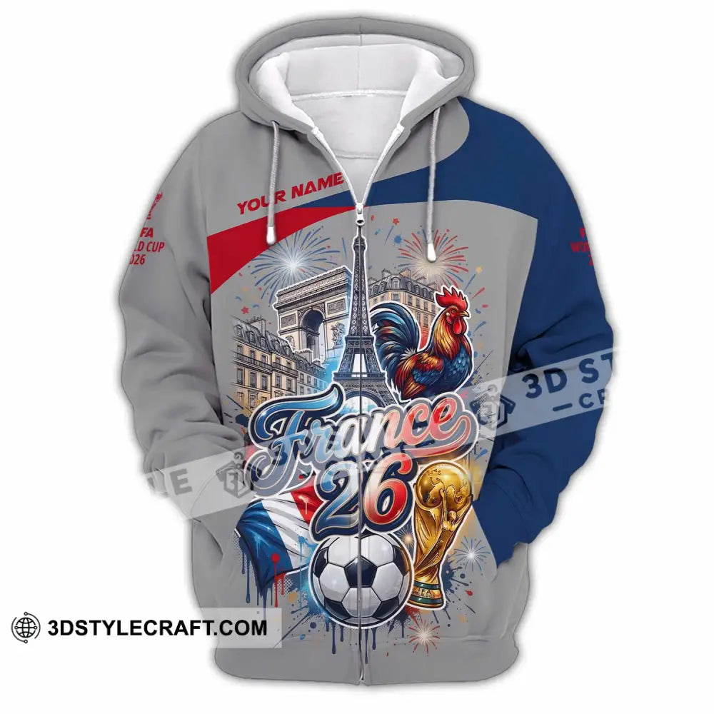 Unisex Shirt - Custom France World Cup 2026 3D Shirt - Zipper Hoodie / S - T-shirt