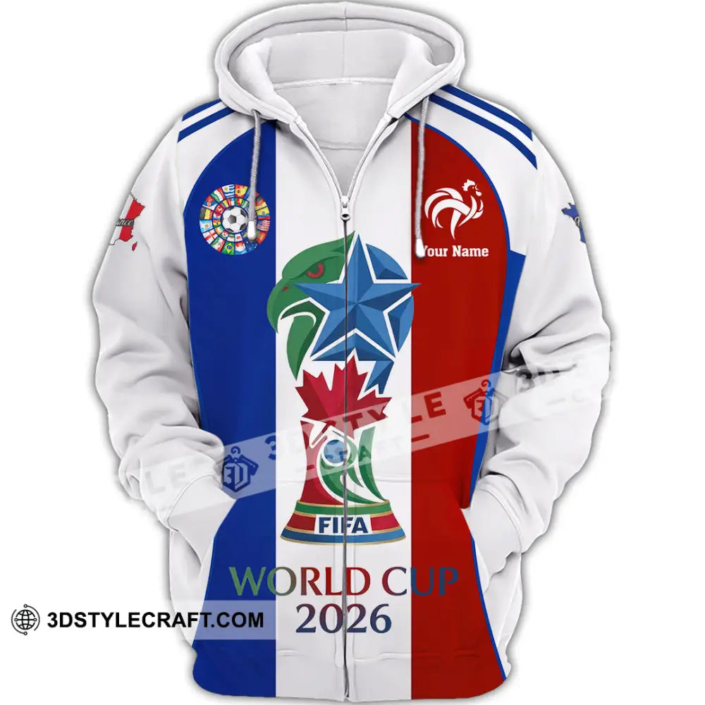 Unisex Shirt - Custom France World Cup 2026 Shirt - Zipper Hoodie / S - T-shirt
