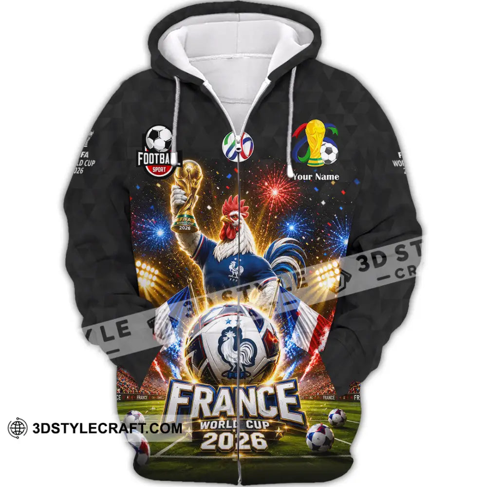 Unisex Shirt - Custom France World Cup 2026 Shirt - Zipper Hoodie / S - T-shirt