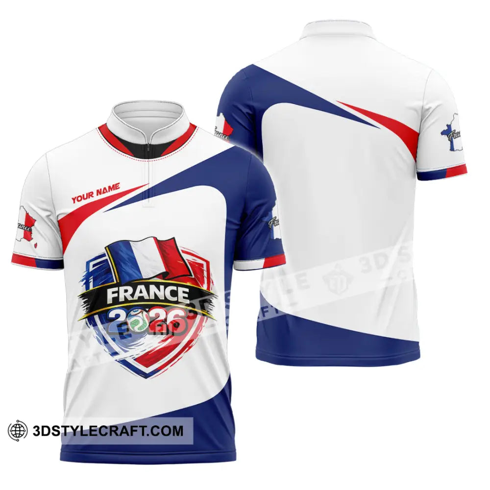 Unisex Shirt - Custom France World Cup 2026 Shirt - Zipper Polo Shirt / S - T-shirt