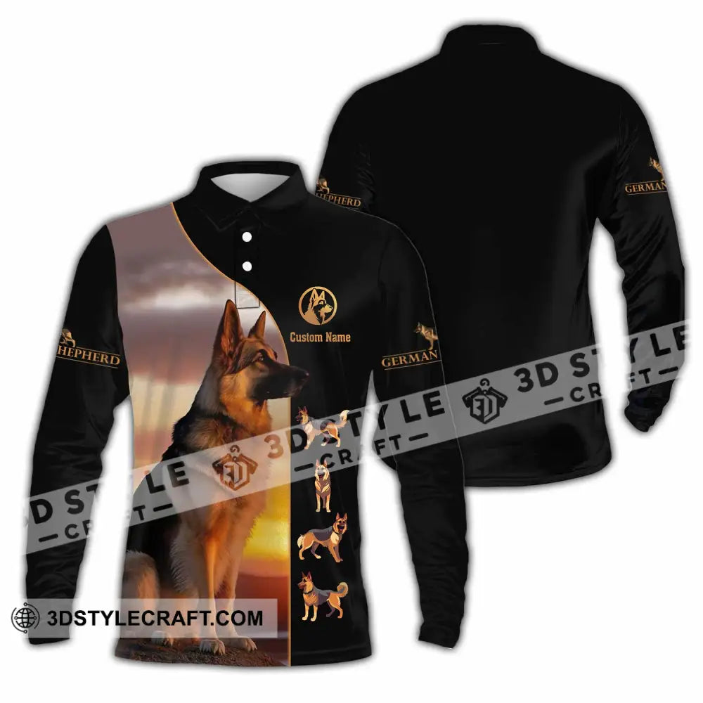 Unisex Shirt - Custom German Shepherd Shirt Long Sleeve Polo / S T-shirt