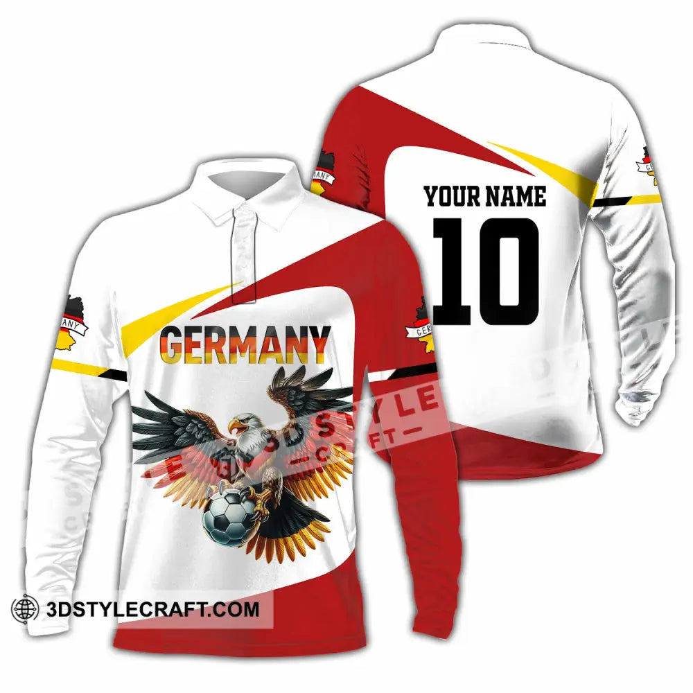 Unisex Shirt - Custom Germany 3D Shirt Long Sleeve Polo / S T-shirt