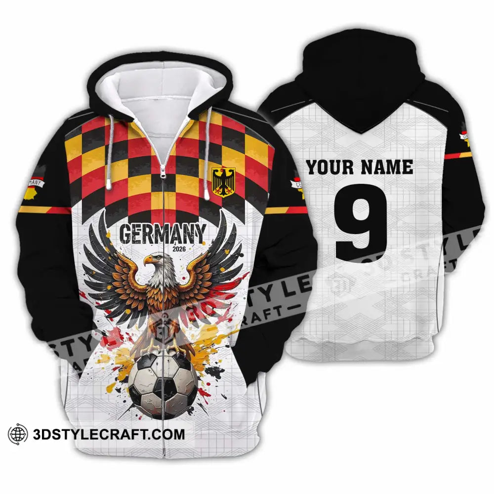 Unisex Shirt - Custom Germany 3D Shirt Zipper Hoodie / S T-shirt