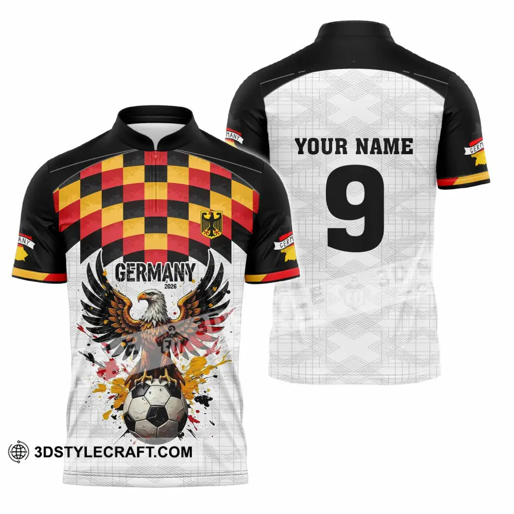 Unisex Shirt - Custom Germany 3D Shirt Zipper Polo Shirt / S T-shirt