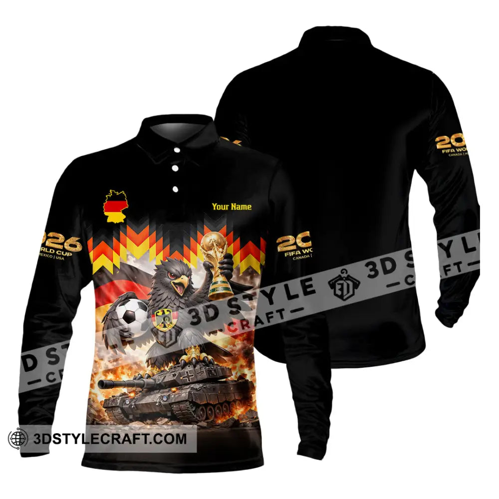 Unisex Shirt - Custom Germany World Cup 2026 3D Shirt Long Sleeve Polo / S T-shirt