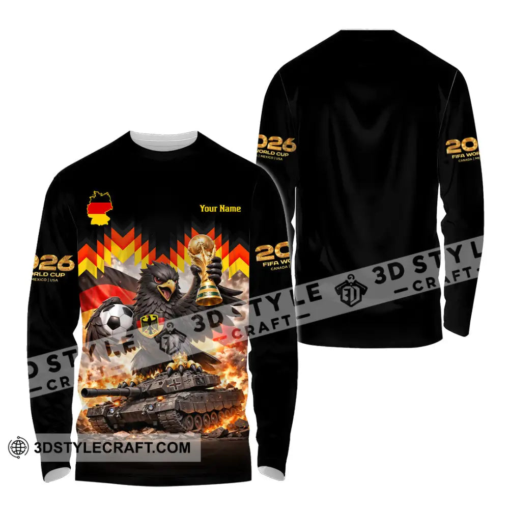 Unisex Shirt - Custom Germany World Cup 2026 3D Shirt Long Sleeve Shirt / S T-shirt