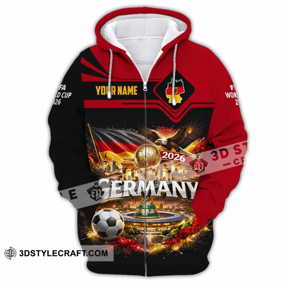 Unisex Shirt - Custom Germany World Cup 2026 3D Shirt Zipper Hoodie / S T-shirt