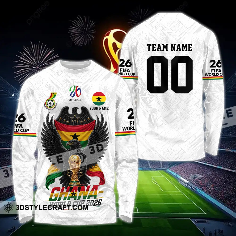 Unisex Shirt - Custom Ghana World Cup 2026 3D Shirt - Long Sleeve Shirt / S - T-shirt