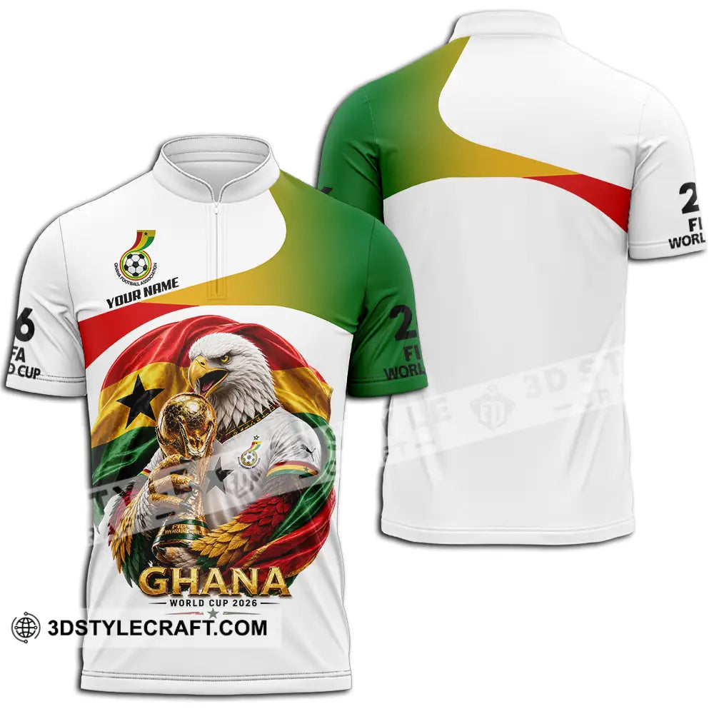 Unisex Shirt - Custom Ghana World Cup 2026 3D Shirt - Zipper Polo Shirt / S - T-shirt