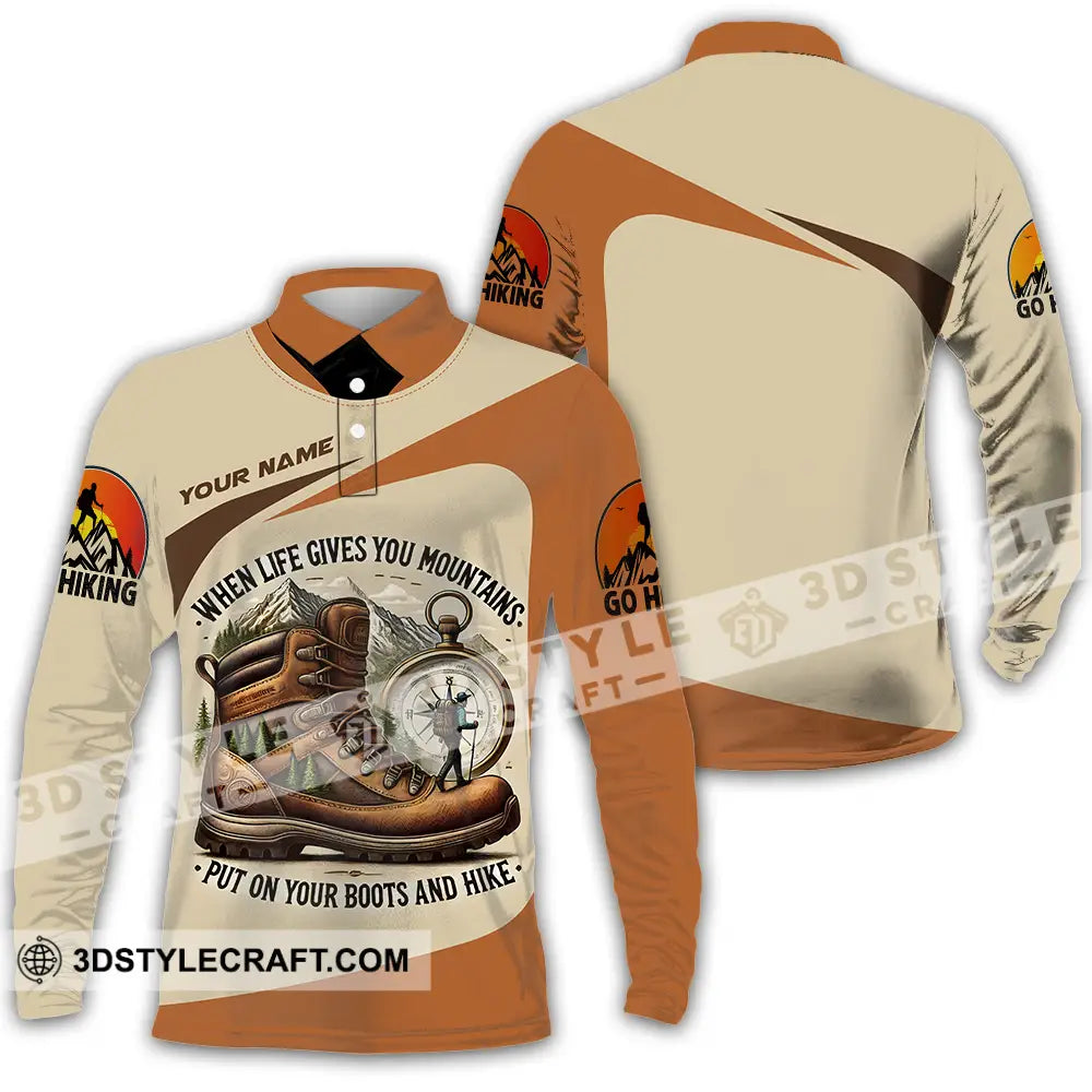 Unisex Shirt - Custom Go Hiking 3D Shirt Long Sleeve Polo / S T-shirt