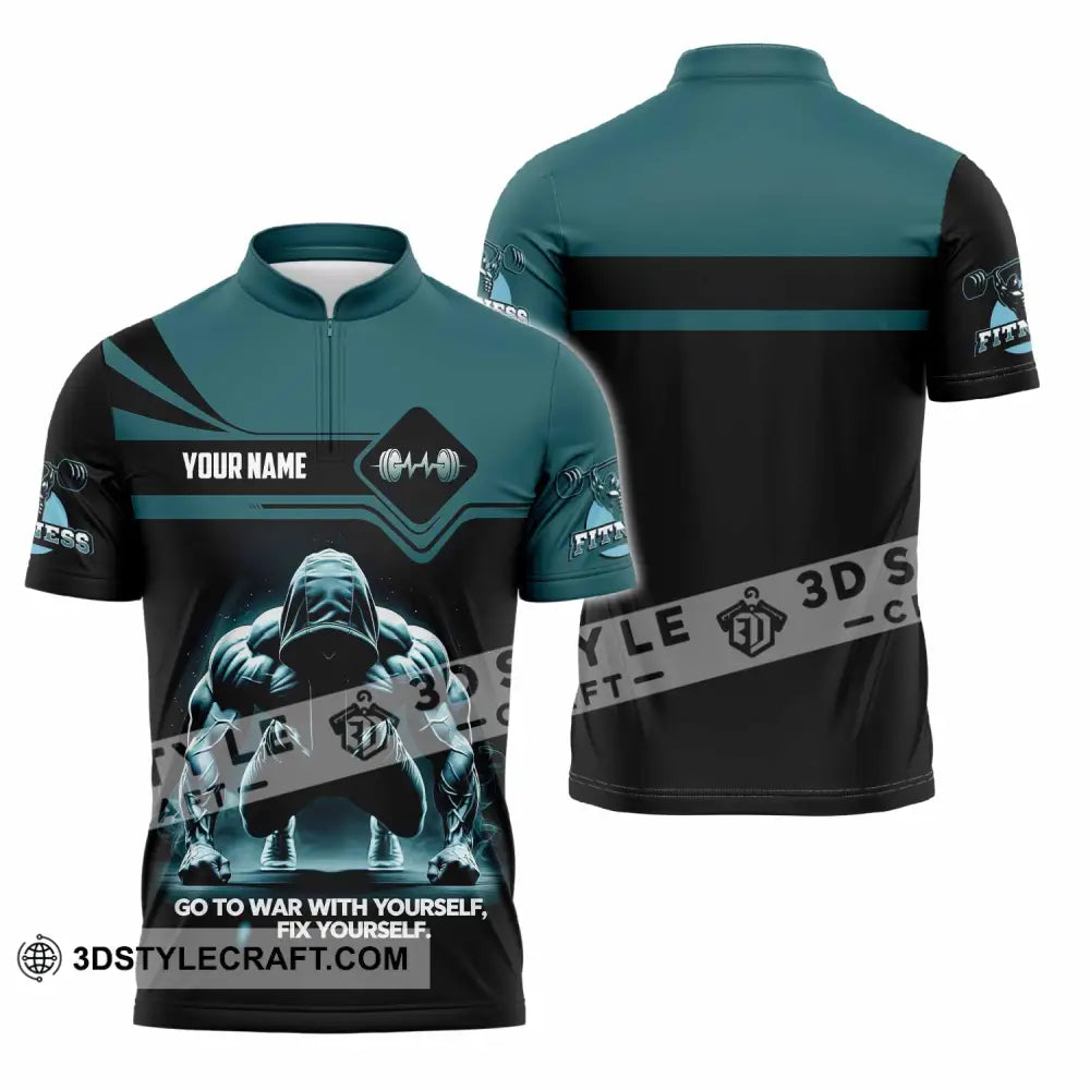 Unisex Shirt - Custom Go To War With Yourself Fix Yourself 3D Shirt Zipper Polo Shirt / S T-shirt