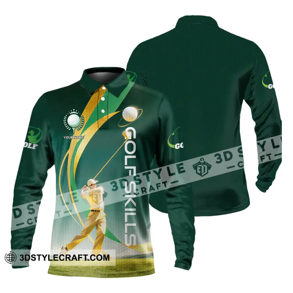 Unisex Shirt - Custom Golf Skills 3D Shirt Long Sleeve Polo / S T-shirt