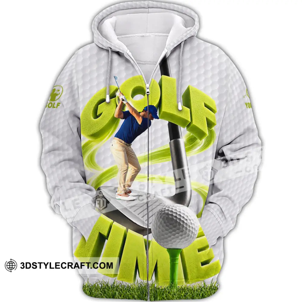 Unisex Shirt - Custom Golf Time Shirt - Zipper Hoodie / S - T-shirt