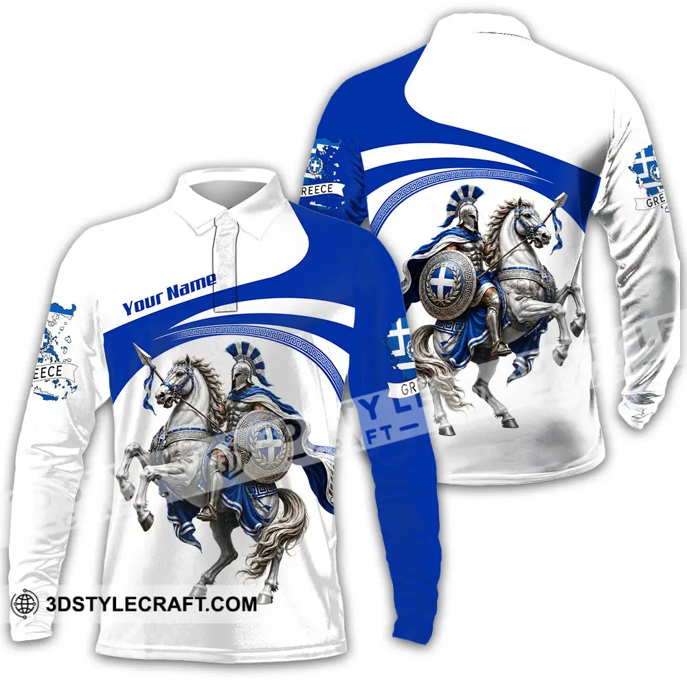 Unisex Shirt - Custom Greece Shirt - Long Sleeve Polo / S - T-shirt