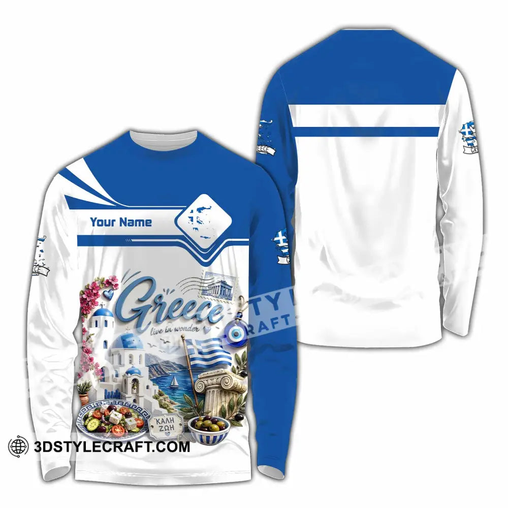 Unisex Shirt - Custom Greece Shirt - Long Sleeve Shirt / S - T-shirt