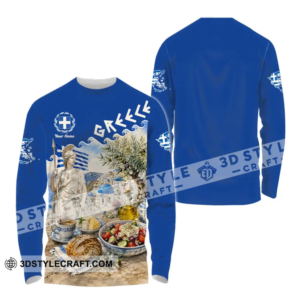 Unisex Shirt - Custom Greece Shirt - Long Sleeve Shirt / S - T-shirt
