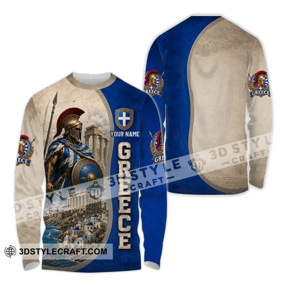 Unisex Shirt - Custom Greece Shirt - Long Sleeve Shirt / S - T-shirt