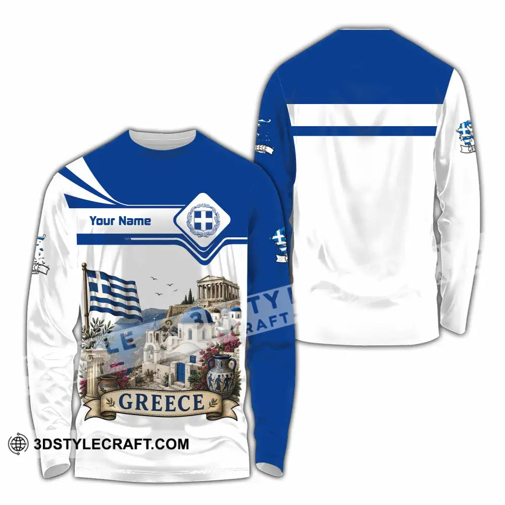 Unisex Shirt - Custom Greece Shirt - Long Sleeve Shirt / S - T-shirt