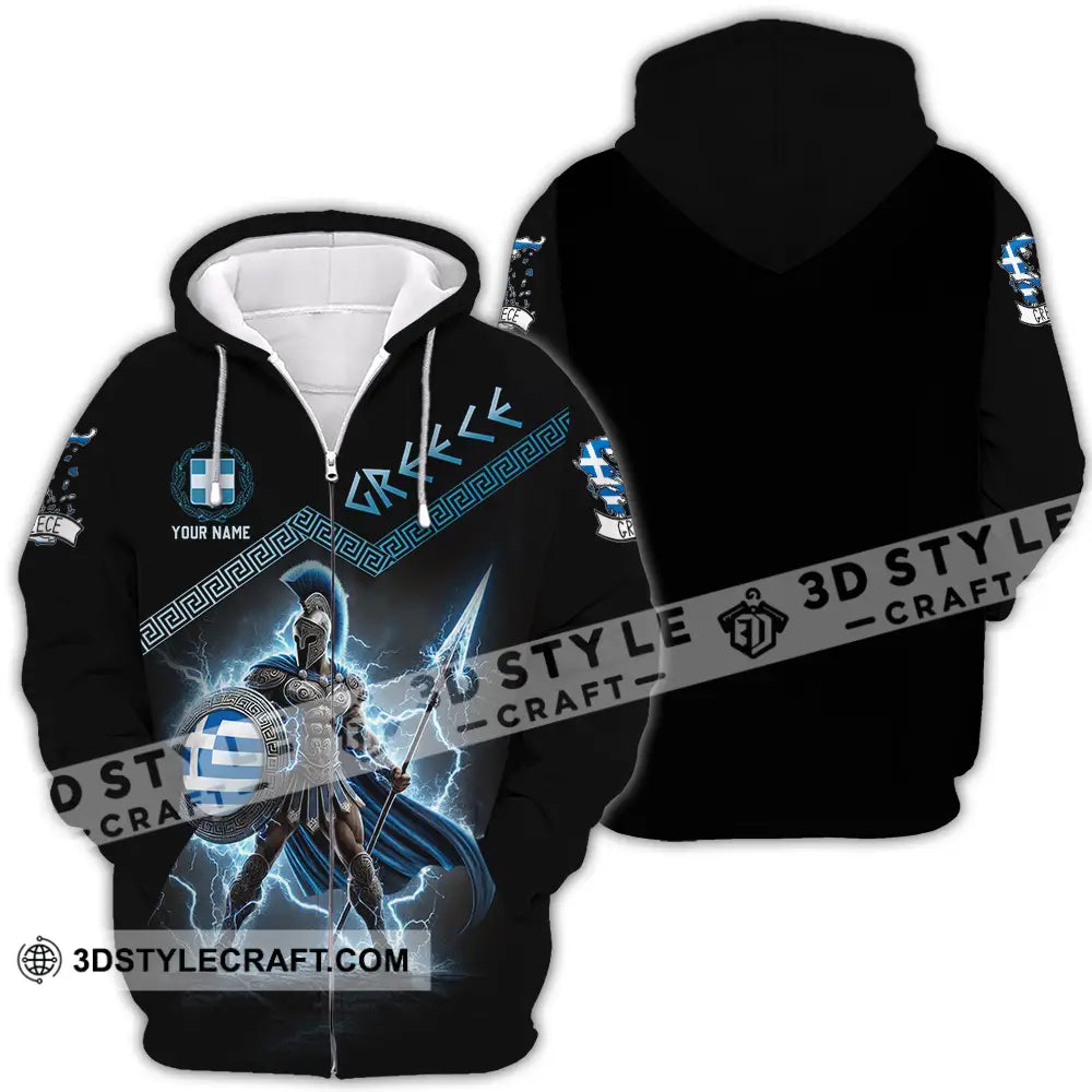 Unisex Shirt - Custom Greece Warrior Shirt Zipper Hoodie / S T-shirt