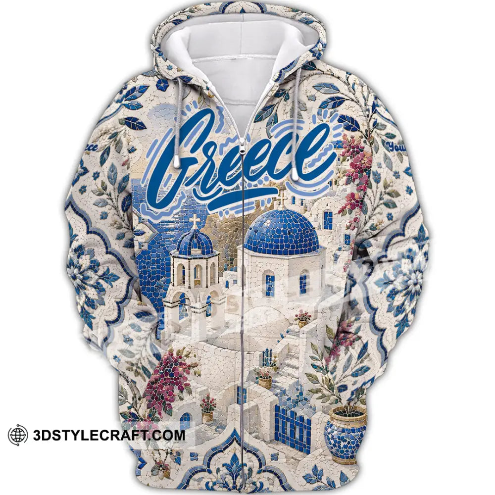 Unisex Shirt - Custom Greece Shirt - Zipper Hoodie / S - T-shirt