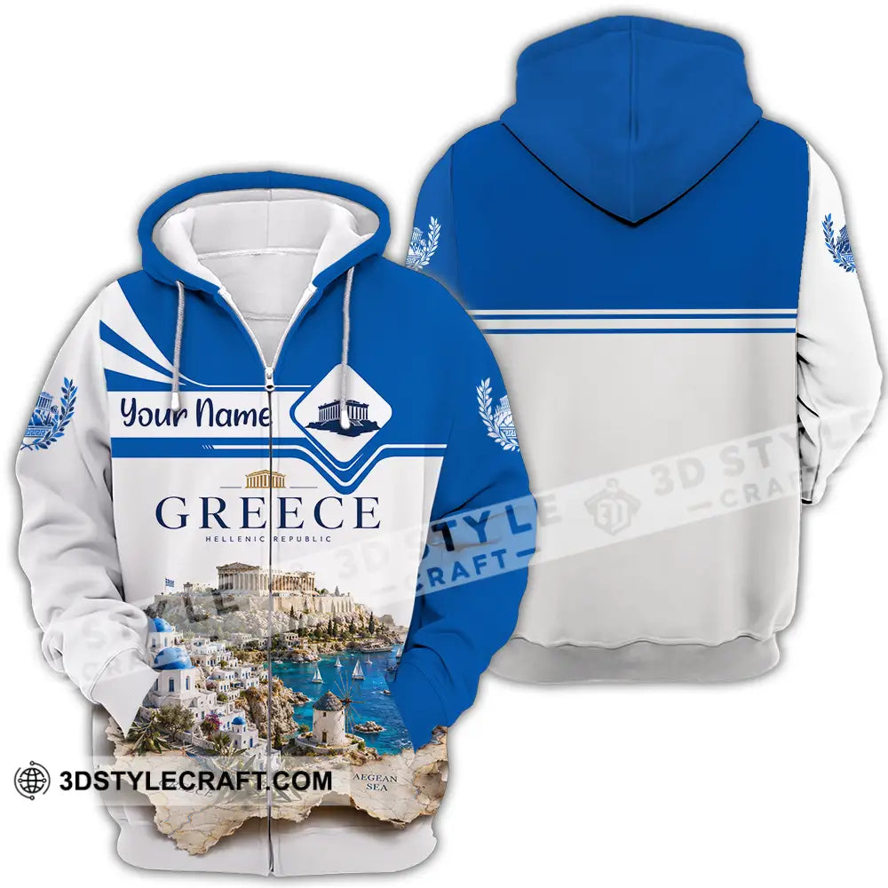 Unisex Shirt - Custom Greece Shirt - Zipper Hoodie / S - T-shirt