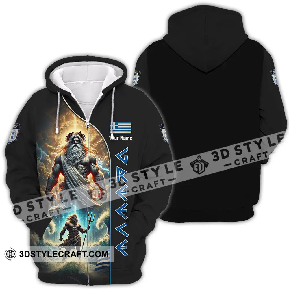 Unisex Shirt - Custom Greece Shirt Zipper Hoodie / S T-shirt
