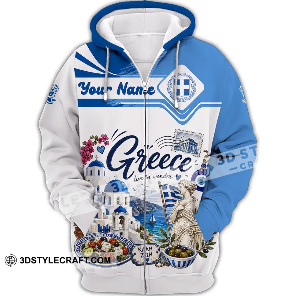 Unisex Shirt - Custom Greece Shirt - Zipper Hoodie / S - T-shirt