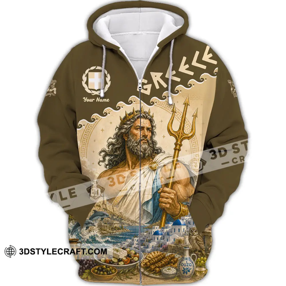 Unisex Shirt - Custom Greece Shirt - Zipper Hoodie / S - T-shirt