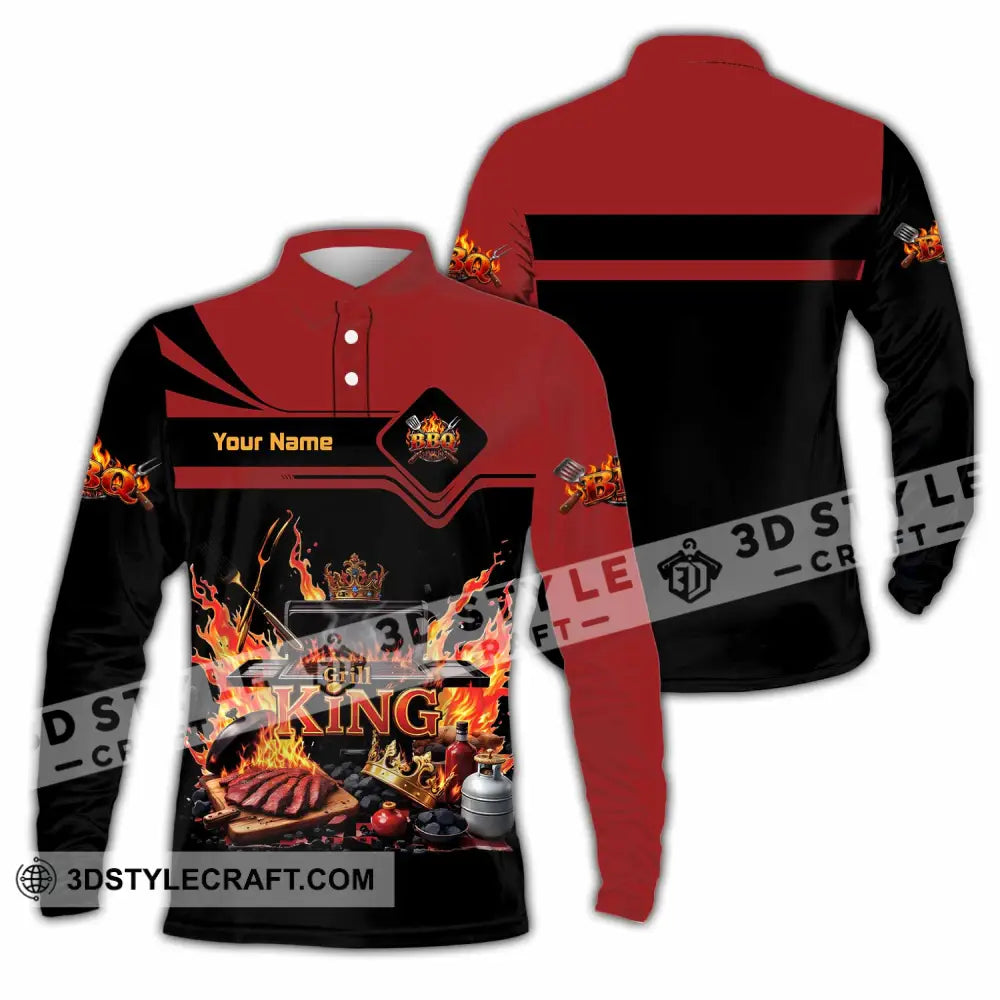 Unisex Shirt - Custom Grill King Shirt - Long Sleeve Polo / S - T-shirt