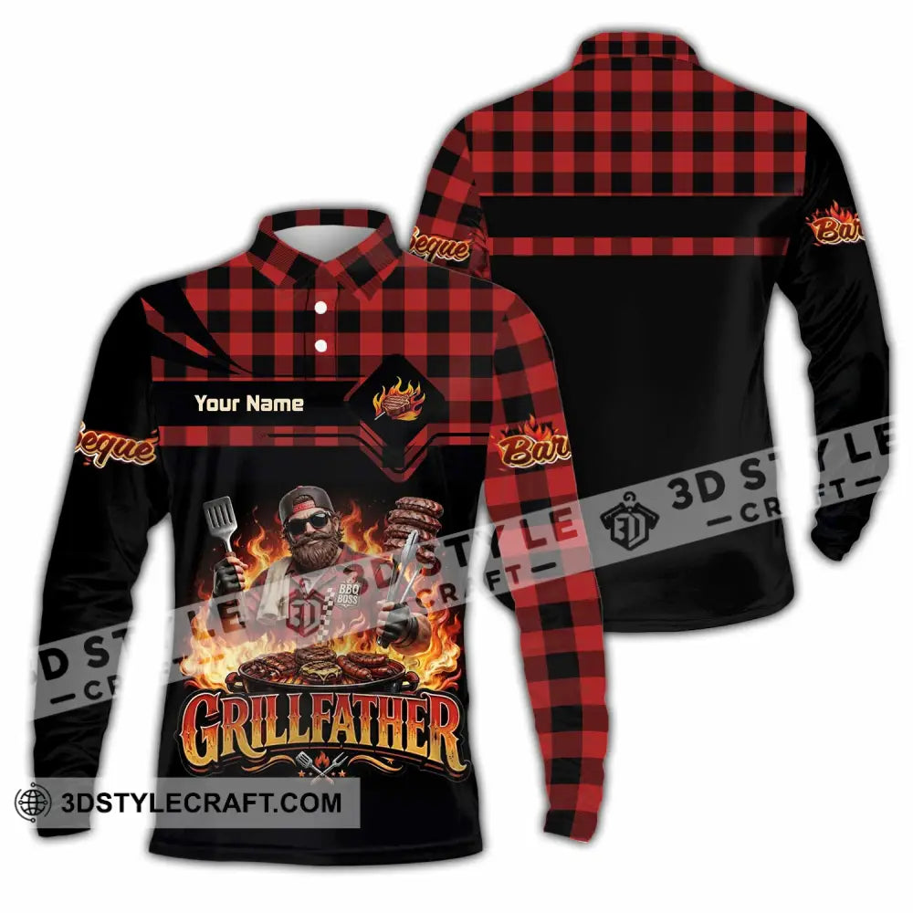 Unisex Shirt - Custom Grillfather Shirt - Long Sleeve Polo / S - T-shirt