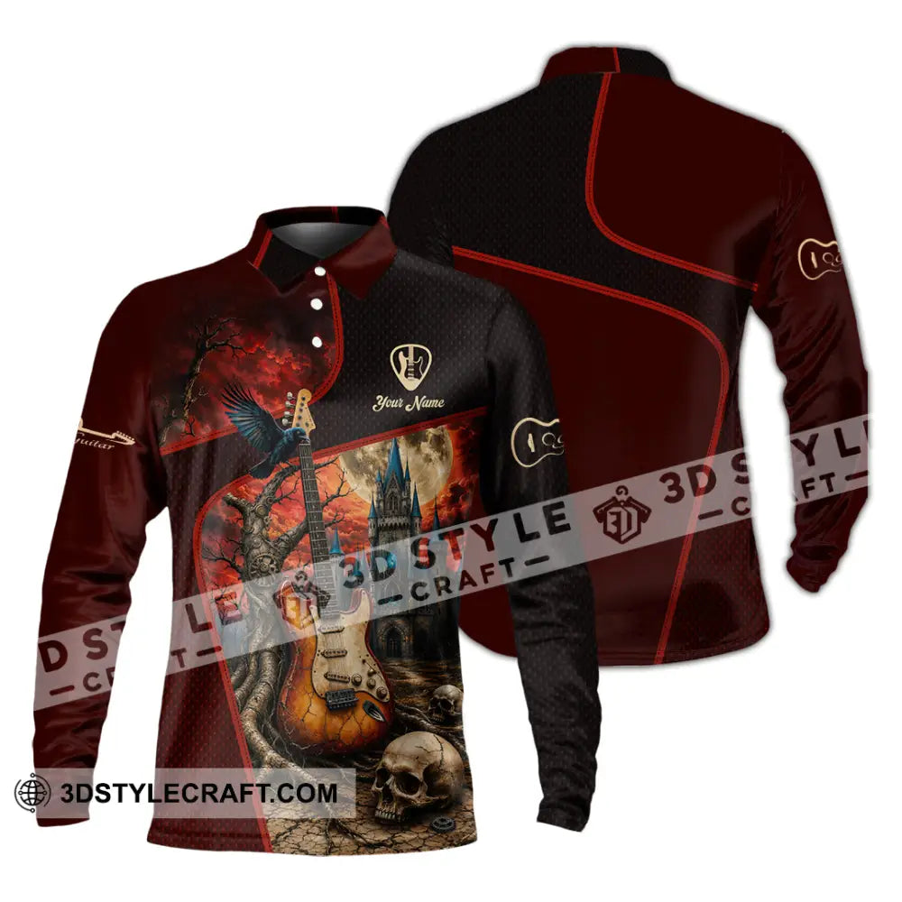 Unisex Shirt - Custom Guitar Shirt - Long Sleeve Polo / S - T-shirt