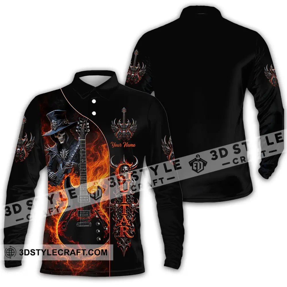 Unisex Shirt - Custom Guitar Shirt - Long Sleeve Polo / S - T-shirt