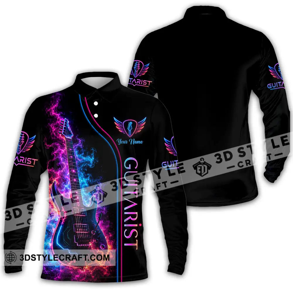 Unisex Shirt - Custom Guitar Shirt - Long Sleeve Polo / S - T-shirt