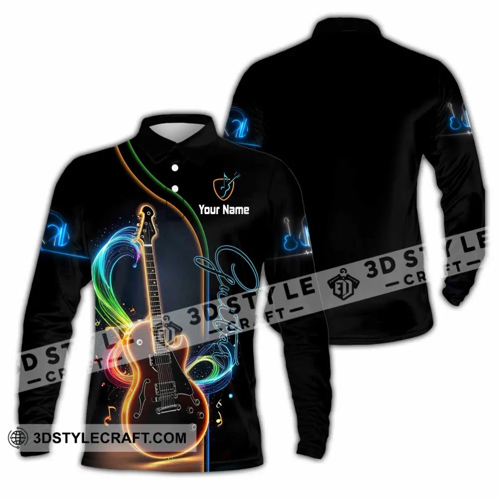 Unisex Shirt - Custom Guitar Shirt - Long Sleeve Polo / S - T-shirt
