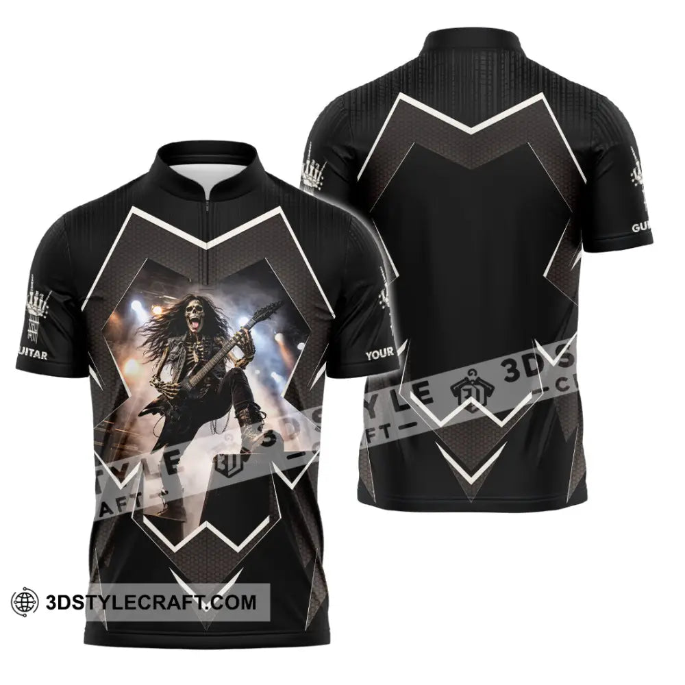 Unisex Shirt - Custom Guitar Shirt - Zipper Polo Shirt / S - T-shirt